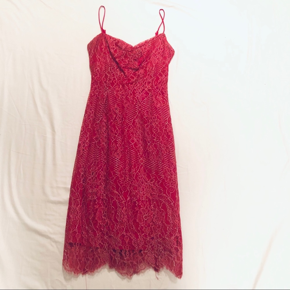 Elegant Red Lace Dress